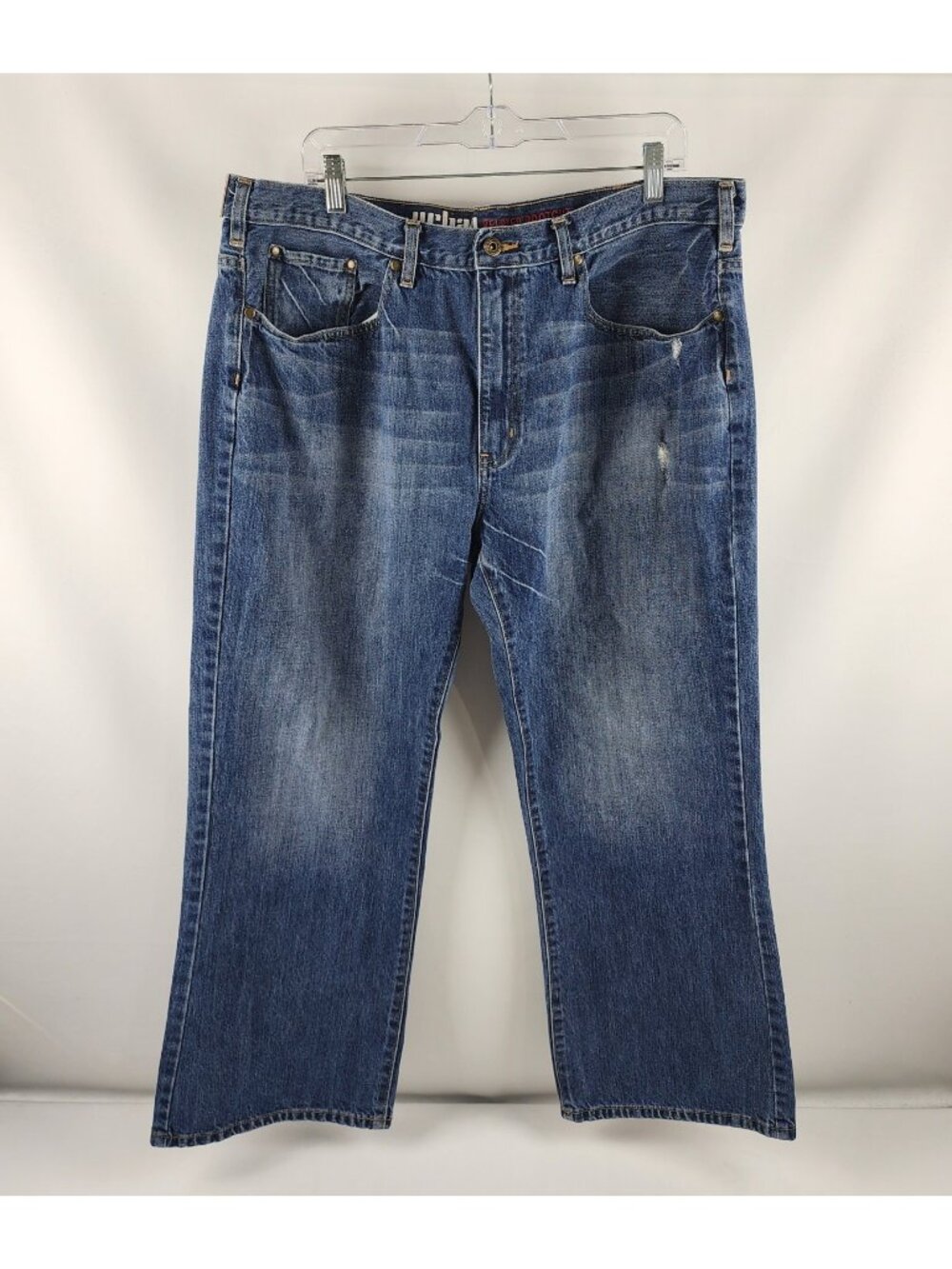 Urban Pipeline Jeans Mens 40x29 Blue Relaxed Bootcut Denim